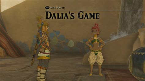 Dalia spawns only during the day, so if its dark outside, you wont find her for the Zelda TOTK or Tears of the Kingdom Mysterious Eight quest. . Totk dalia